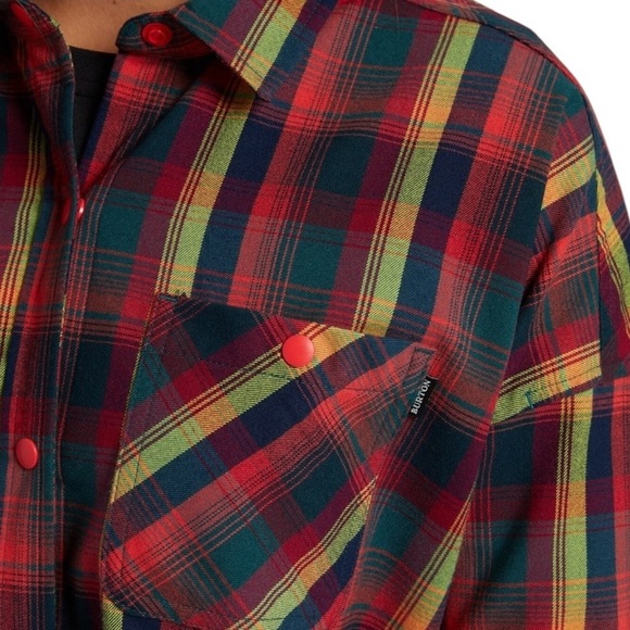 BURTON New without tags, Spring Ride Flannel Button Down Shirt Small - Picture 5 of 9